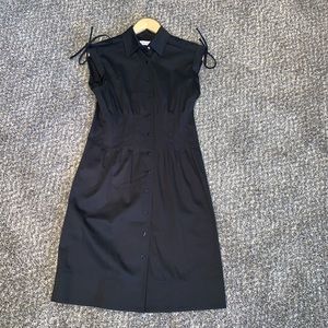 Calvin Klein Black Dress Sleeveless Shirred Waist